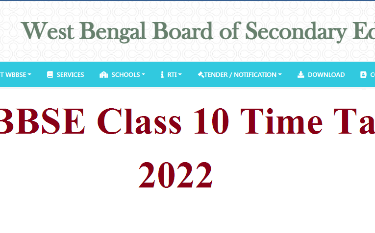 Bengal Council of Higher Secondary Education Class 10th Time Table 2022