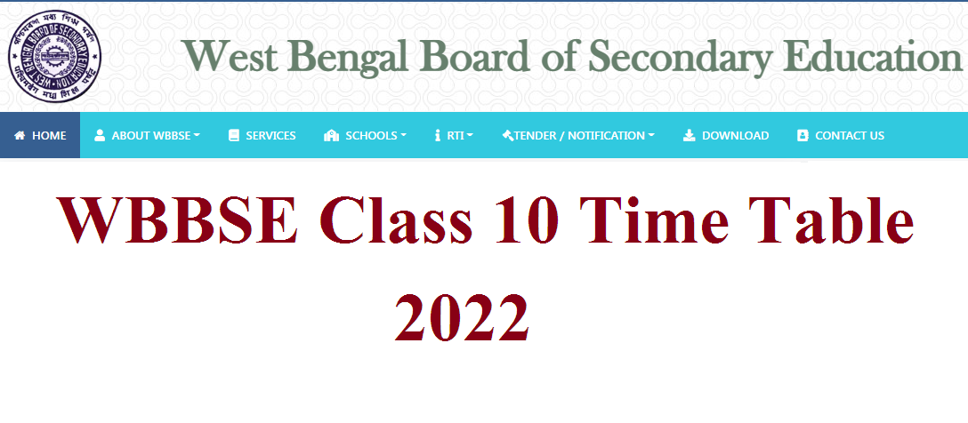 WBBSE Class 10 Time Table 2022