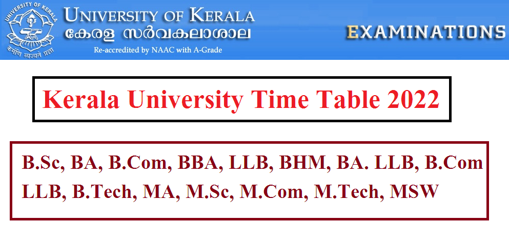 Time Table 20222 Kerala University
