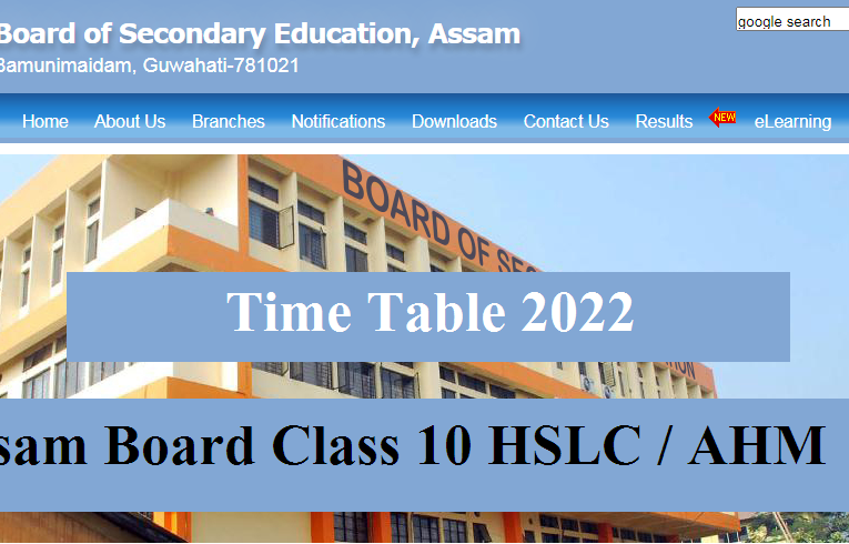 Assam Board Class 10 Exam Time Table  2022 Released
