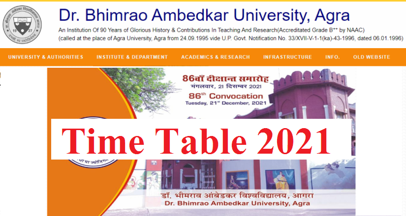 Dr Bhimrao Ambedkar University Time Table 2021