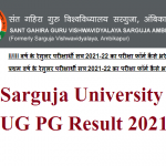 Sarguja University UG PG Result 2021 
