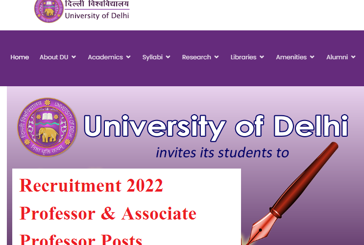 DU Professor and Associate Professor Recruitment 2022 Apply Online 635 Post