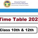 HP Board Class 10th 12th Time Table 2022