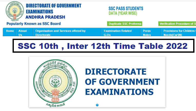 Andhra Pradesh SSC, Inter Timetable 2022 Released
