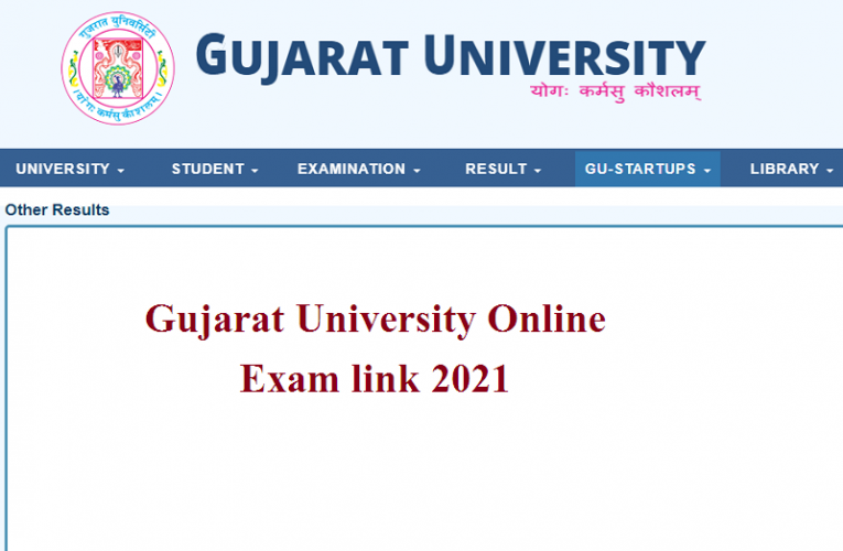 Gujarat University Online Exam link 2021