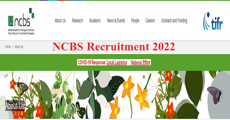 NCBS Recruitment 2022 Appointment of a Scientific Officer Apply online at ncbs.res.in
