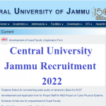 Central University Jammu Recruitment 2022