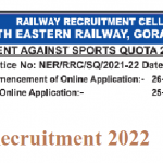 NER Sports Quota Recruitment 2022