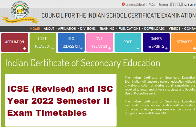 ICSE (Revised) and ISC Year 2022 Semester 2 Examination Timetables Announced 