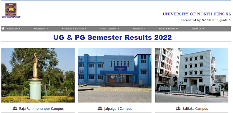 University of North Bengal UG PG Result 2022