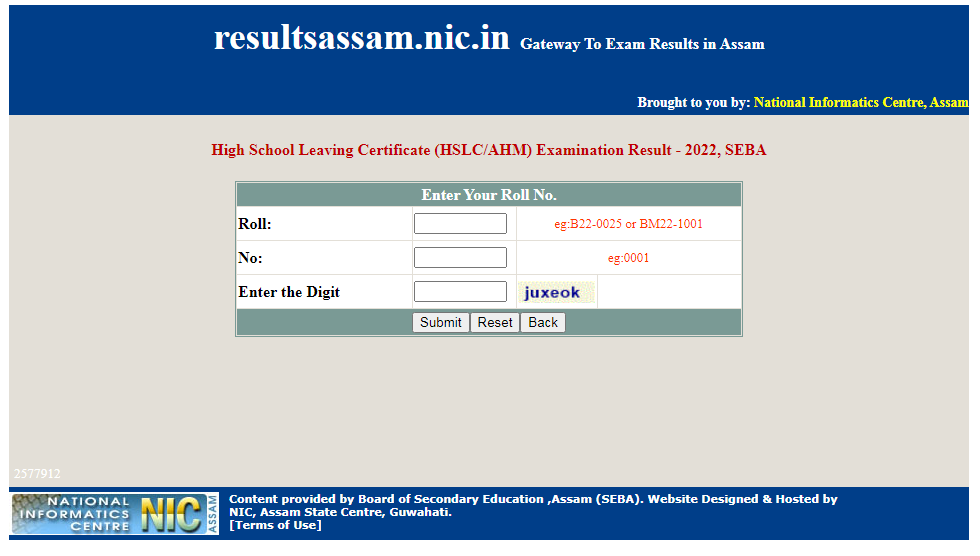 Assam HSLC AHM Exam Result 2022