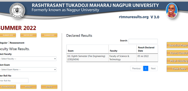 Nagpur University BSc 6th Result Summer 2022 Declared