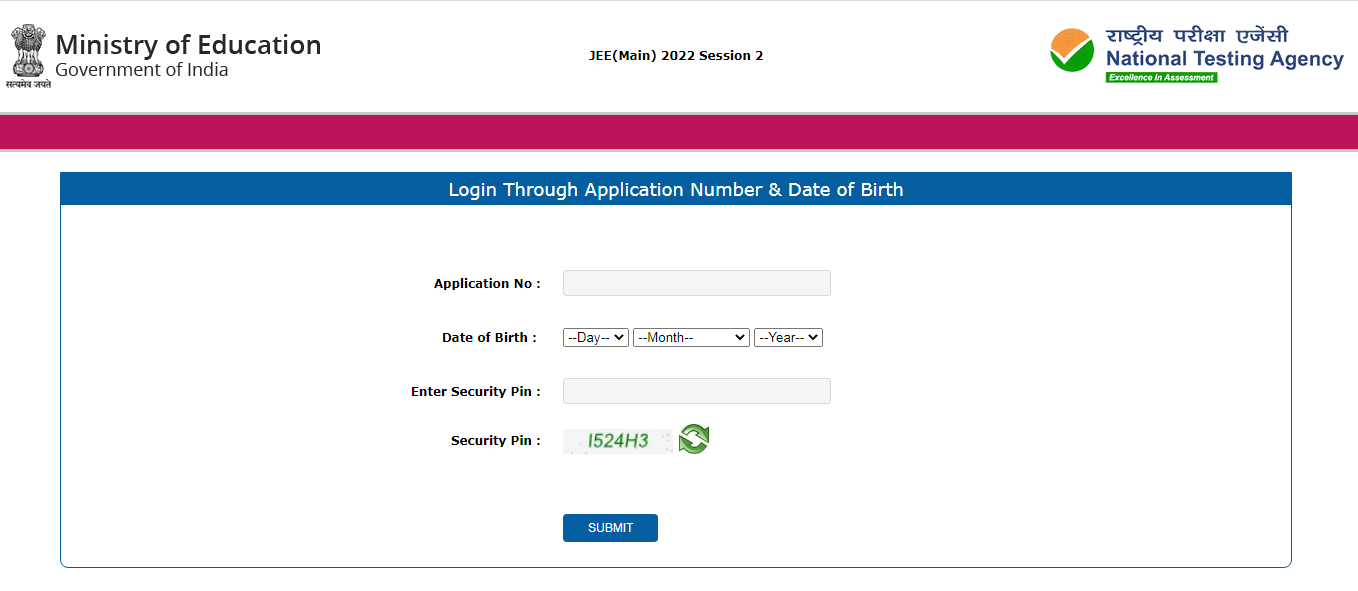 JEE Main 2022 Hall Ticket