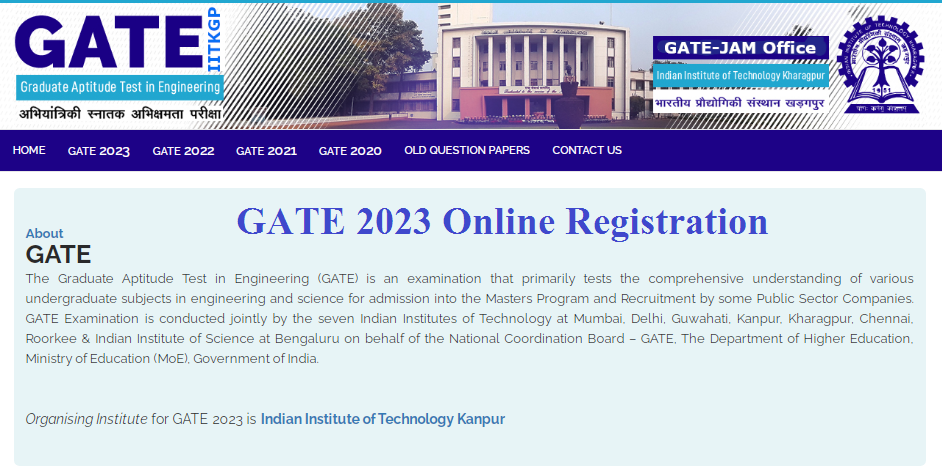 GATE 2023 Online Registration