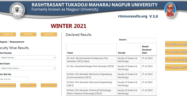 RTMNU B.Com 1st Semester Result Winter 2021 Released Check Here Roll No