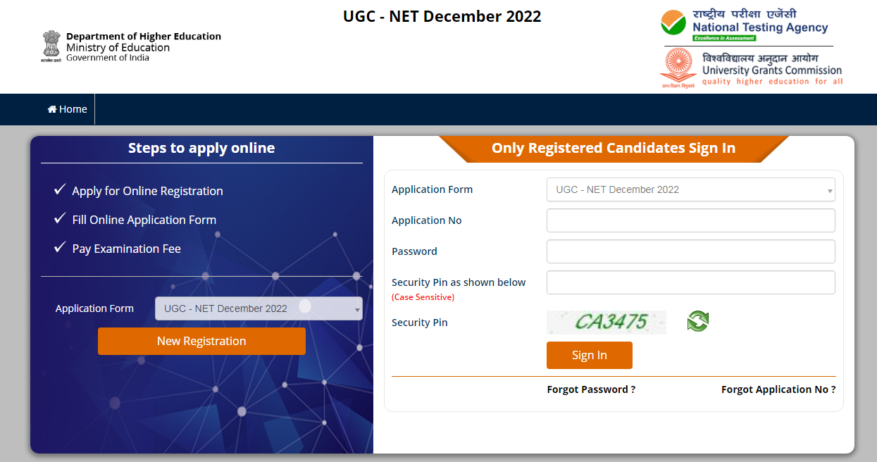 UGC NET 2023 Online Application Form