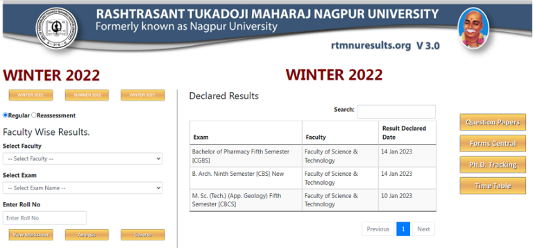 RTMNU BA 3 Sem Result - MahaBharti.in/University