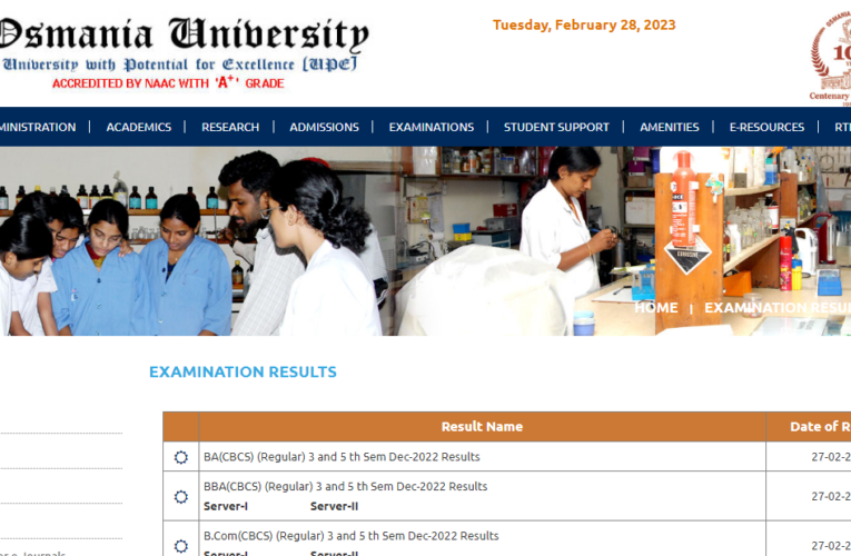 Osmania University Result 2023 Released UG, PG Result Download Here 