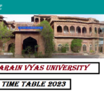 JNVU Time Table 2023