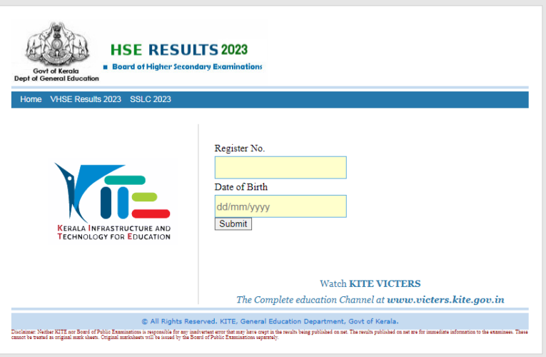 Kerala Directorate of Higher Secondary Education (DHSE) Class 12th Result 2023 
