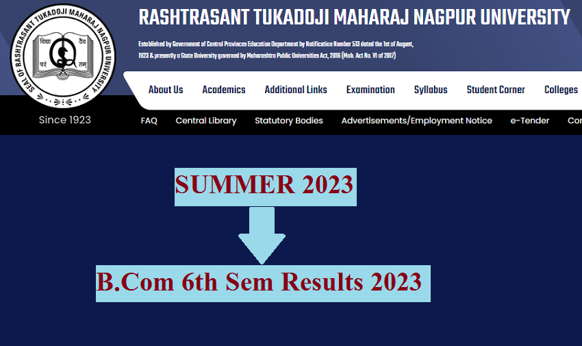 RTMNU Bcom 6th sem  Results 2023