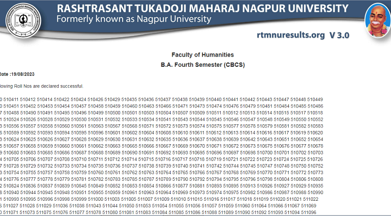 RTMNU BA 4th Semester Results Summer 2023 Download Here