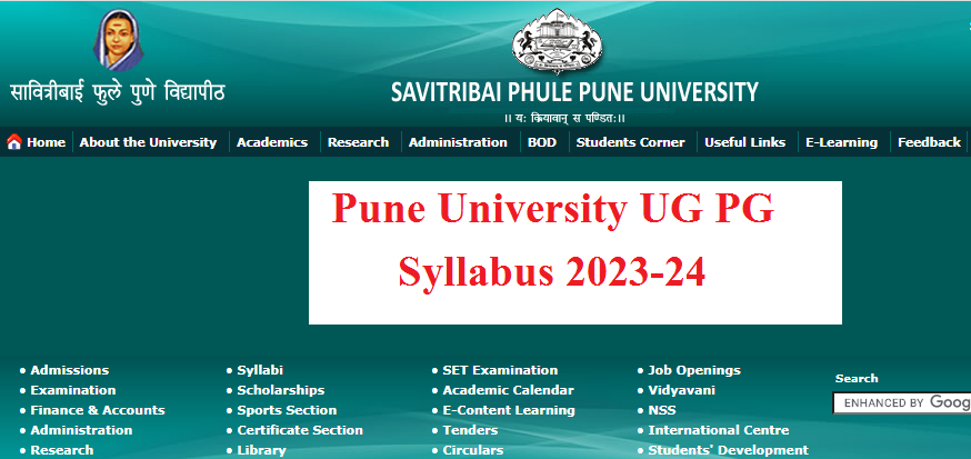 Pune University UG PG Syllabus 2023