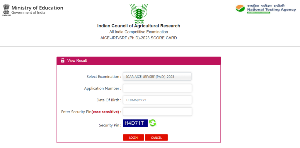 Icar Aice Jrf Srf Results 2023