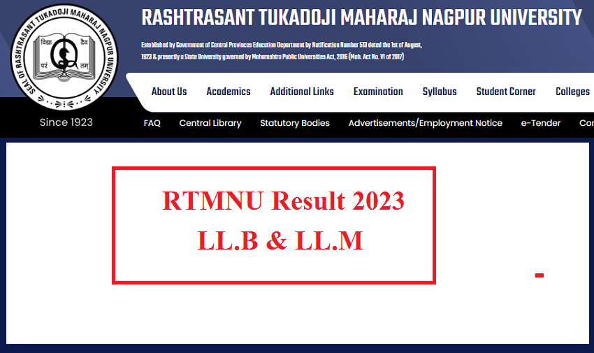 RTMNU LL.B LL.M Result Summer 2023