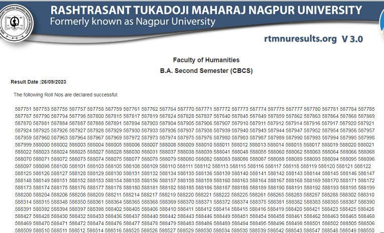 RTMNU BA 2nd Semester Results Summer 2023 Download Here