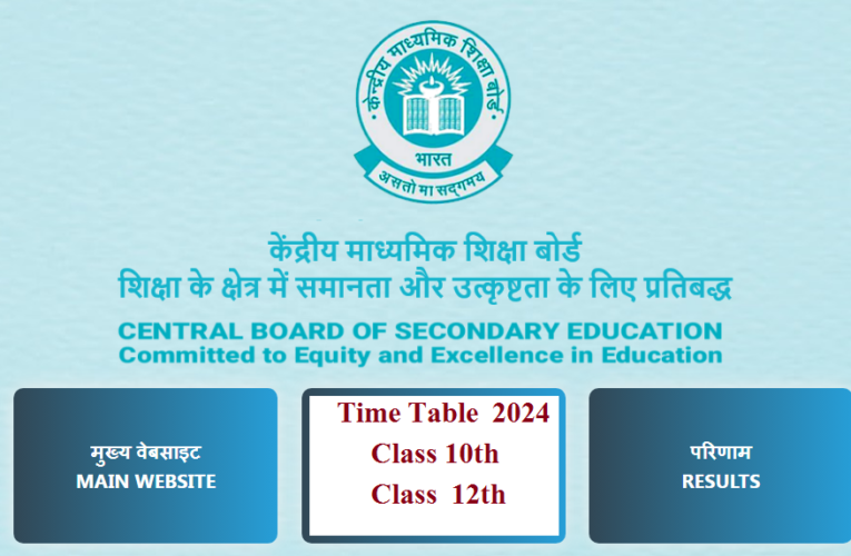 CBSE Class 10th and 12th Time Table 2024 Released at cbse.nic.in