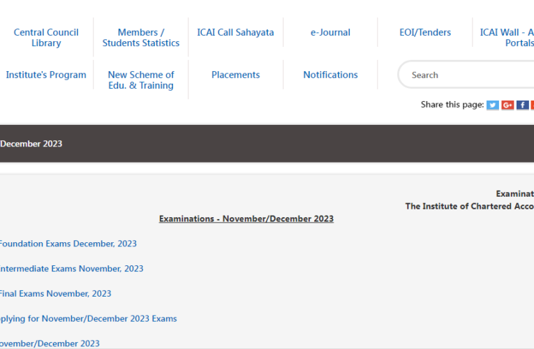 ICAI CA Foundation Exam Date Nov 2023 Inter, Final Timetable Check Here