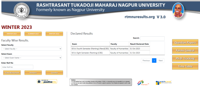 RTMNU Winter 2023 Result Declared