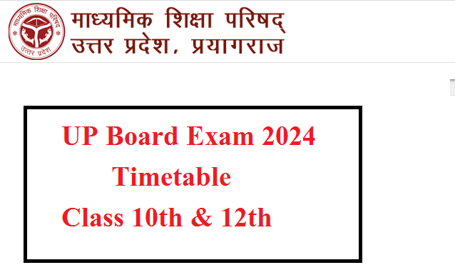 UP Board Class 10th 12th Time Table 2024