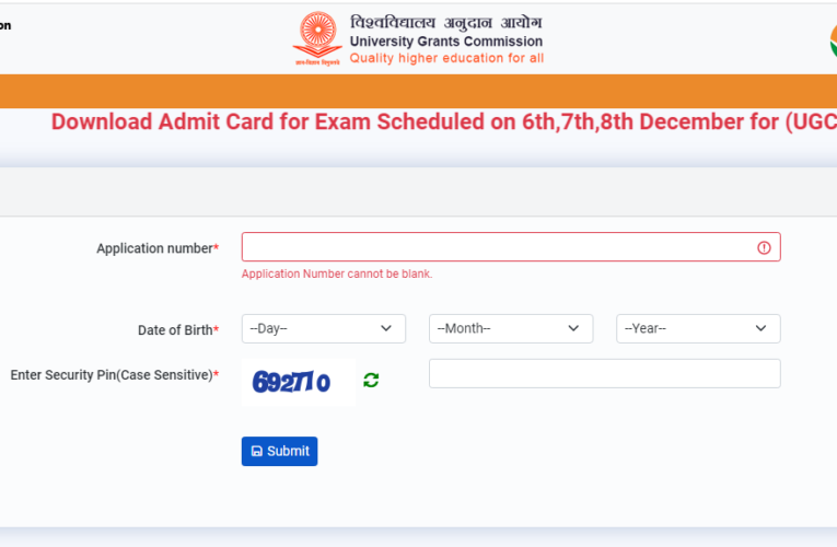 UGC NET Admit Card December 2023 Download Here