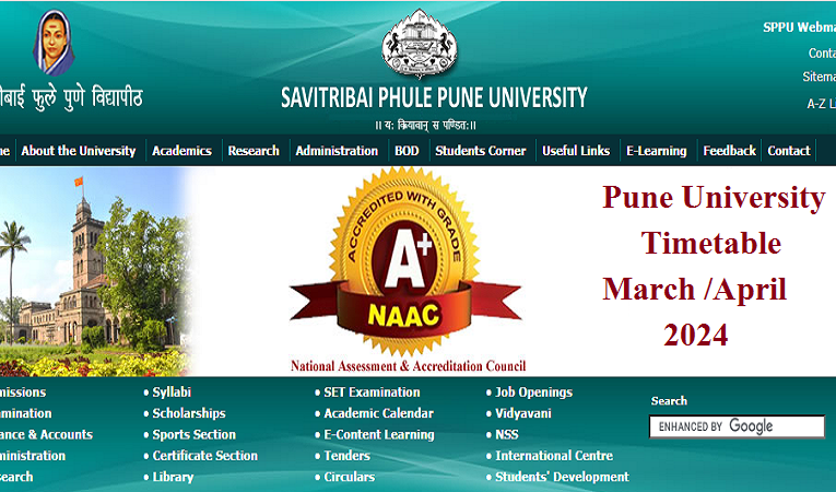 Pune University Time Tables MAR/APR 2024 Released Download PDF