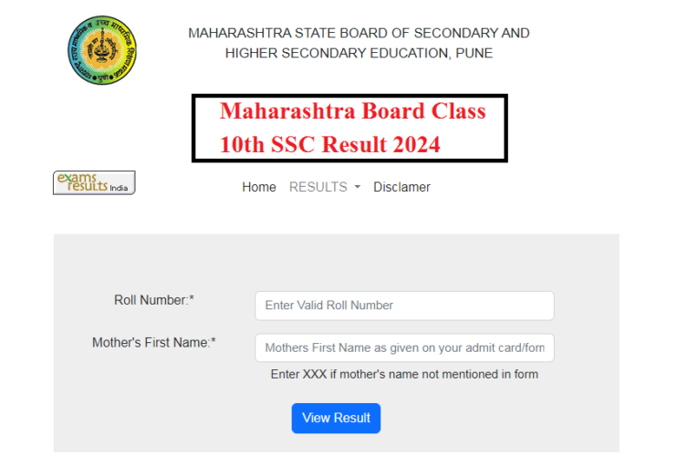 Maharashtra Board Class 10th SSC Results 2024