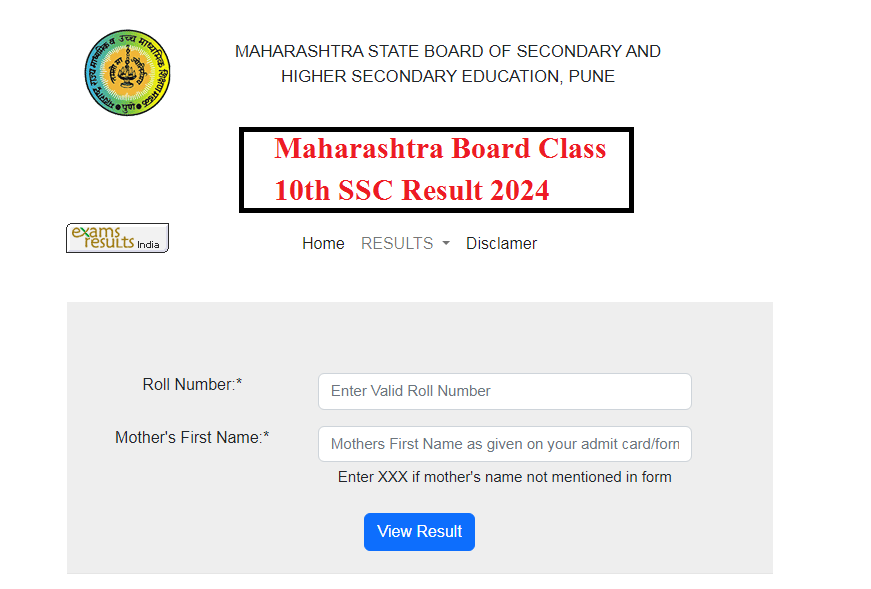 Maharashtra Board Class 10 SSC Result 2024