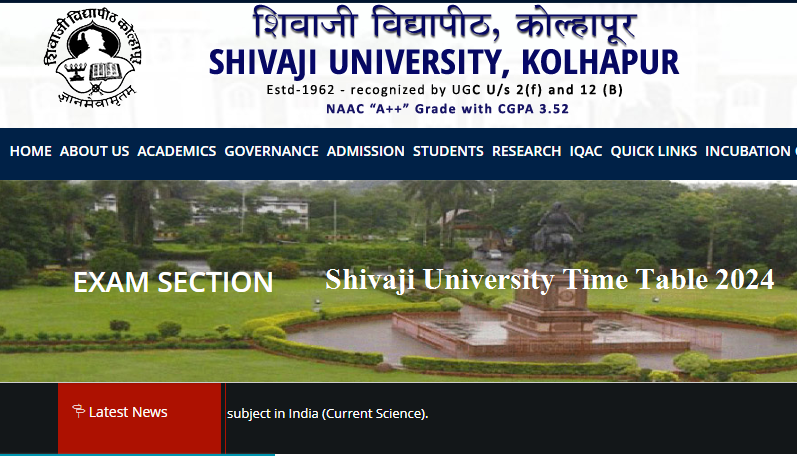 Shivaji University Time Table 2024