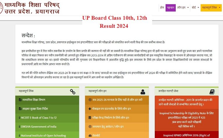 UP Board Class 10th, 12th Result 2024 Released Check Here
