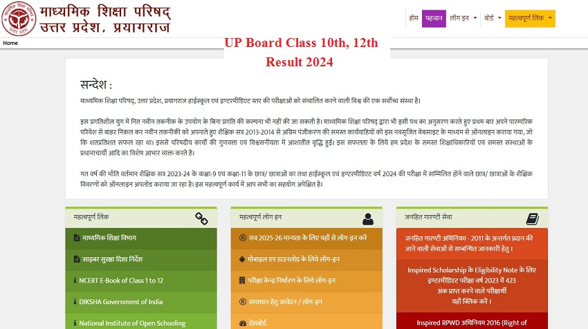 UP Board Class 10th 12th Result 2024