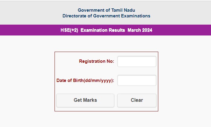 Tamil Nadu Board Class 12 Result 2024