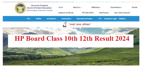 HP Board Class 10th Result 2024