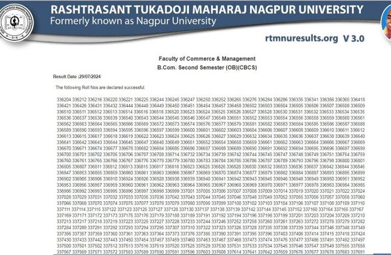 RTMNU BCom 2nd Semester (CBCS) Result Summer 2024 Out Check Here Roll Number