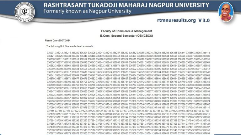 RTMNU Time Table Winter 2024 Has Released Download PDF Here