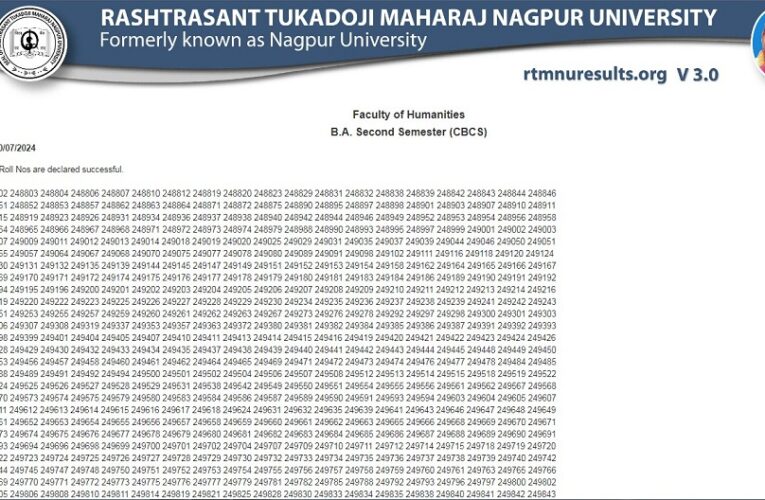 RTMNU BA 2nd Semester (CBCS) Result Summer 2024 Out Check Here Roll Number