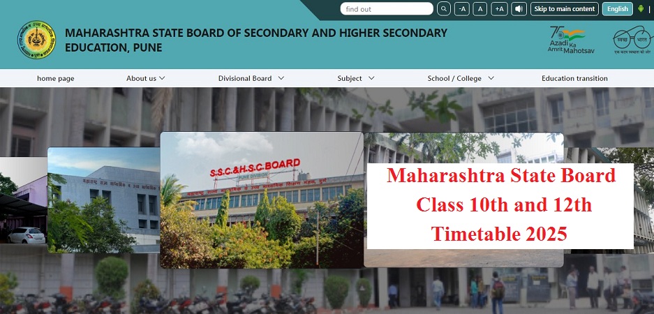 Maharashtra Board 10th 12th Time Table 2025