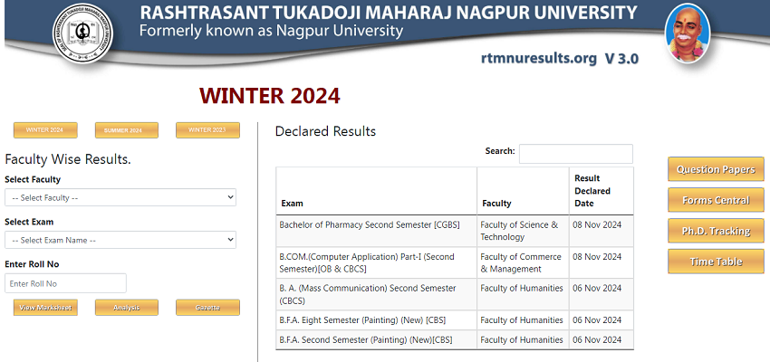 RTMNU Result Winter 2024