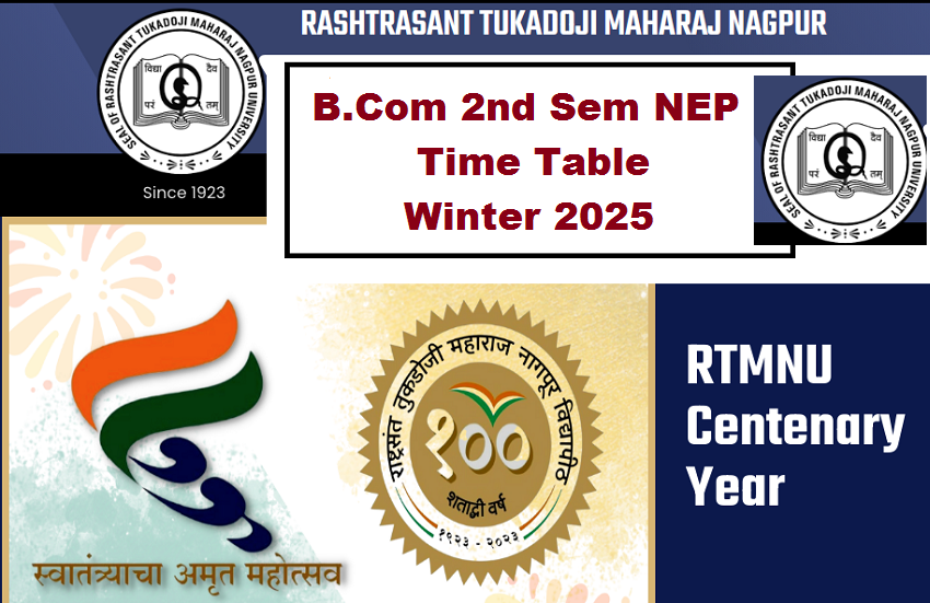 RTMNU B.Com 2nd Sem NEP Time Table Winter 2025